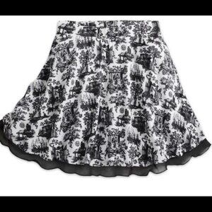 Disney Parks Haunted Mansion Black & White Toile Circle Skirt Size Large